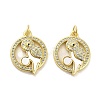 Brass Micro Pave Clear Cubic Zirconia Pendants KK-K365-01G-02-1