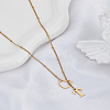 1Pc Letter & Heart Stainless Steel Lariat Necklaces for Women NJEW-LP0002-87G-T-3