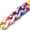 Pearlized Opaque Acrylic Curb Chain for DIY Keychains HJEW-JM00400-04-3