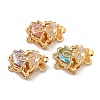 Brass Micro Pave Cubic Zirconia Box Clasps KK-U037-40G-A-1