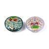 Flat Round with Mushroom Glass Beads GLAA-T025-62M-2
