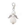 Heart Angel Glass Pearl & ABS Plastic Imitation Pearl Pendant Decorations HJEW-JM03565-03-2