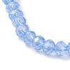 6Pcs 6 Colors Glass Faceted Rondelle Beaded Necklaces with 304 Stainless Steel End Chains NJEW-JN05494-6