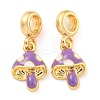 Rack Plating Alloy Enamel Mushroom European Dangle Charms FIND-B034-18G-01-1