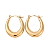 Ion Plating(IP) 304 Stainless Steel Chunky Oval Hoop Earrings for Women EJEW-F283-08G-1-1