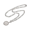 Flat Round with Virgin Pattern 201 Stainless Steel Pendant Necklaces for Men Women LS-NJEW-K283-20P-2