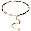 1Pc Black PU Leather & Alloy Twisted Waist Body Chains for Woman DIY-CL0001-10-1