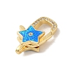 Rack Plating Brass Micro Pave Cubic Zirconia lobster Claw Clasps KK-P268-02G-03-2