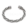 304 Stainless Steel Cuff Bangles for Women STAS-M023-18D-3
