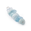 3Pcs Natural Aquamarine & Flower Amazonite & Synthetic Stone Chip Beaded Constellation Pendants PALLOY-JF03043-11-4