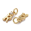 Brass Micro Pave Clear Cubic Zirconia Pendants ZIRC-Z011-35R-2