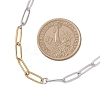 4MM Two Tone 304 Stainless Steel Paperclip Chain Necklaces NJEW-JN05625-4