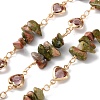 Handmade Brass Glass Square Link Chains CHC-F019-11G-07-1