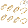 8Pcs Rack Plating Brass Micro Pave Clear Cubic Zirconia Twister Clasps ZIRC-WR0001-04G-1