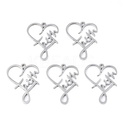 Non-Tarnish 201 Stainless Steel Pendants STAS-N098-045P-1