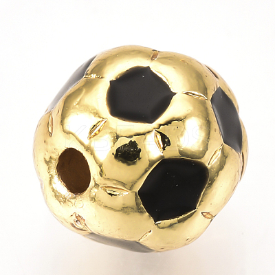 Brass Enamel Beads KK-Q738-10mm-02G-1