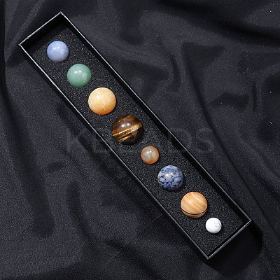 Natural Gemstone Eight Planets of the Solar System Display Decorations G-F734-13-1