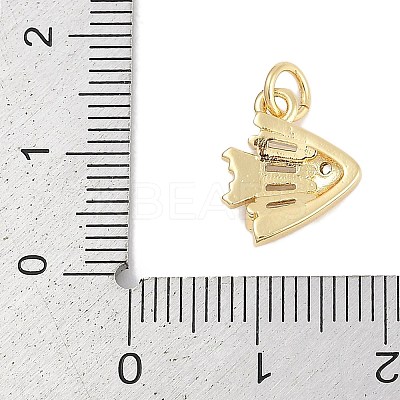 Brass Micro Pave Cubic Zirconia Pendants KK-Q028-60G-1