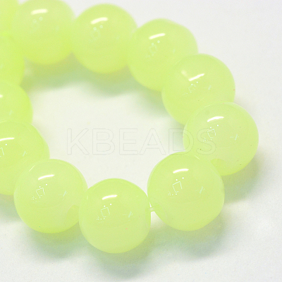 Baking Paint Imitation Jade Glass Round Bead Strands DGLA-Q021-8mm-21-1