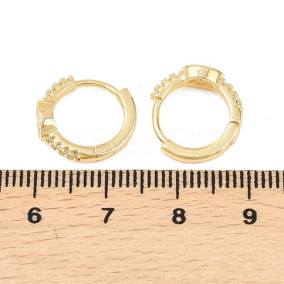 Oval Brass Micro Pave Clear Cubic Zirconia Hoop Earrings EJEW-D348-09G-1