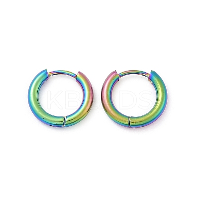 202 Stainless Steel Huggie Hoop Earrings EJEW-F111A-14mm-RC-1