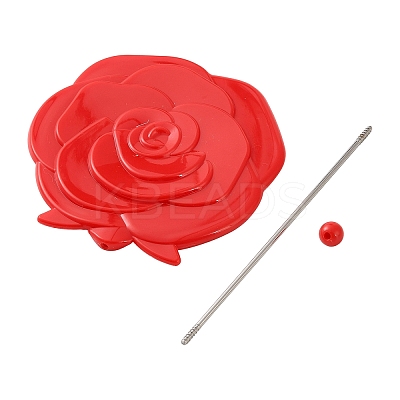 Rose Flower Glass Handheld Mirrors with Plastic Handle & Iron Rod GL-CBAE5B0-01-1