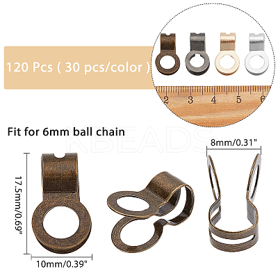 120Pcs 4 Colors Iron Ball Chain Connectors IFIN-AR0001-17-1