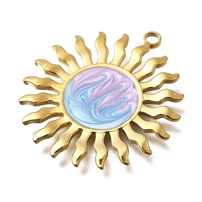 304 Stainless Steel Enamel Pendants STAS-Z163-25G-1