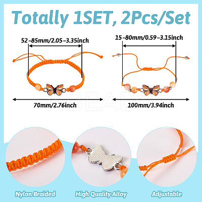 Adjustable Nylon Braided Bead Bracelets BJEW-TA00484-1