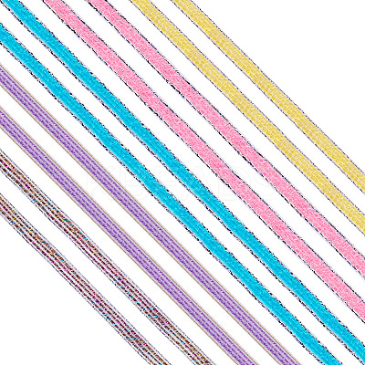 5Pcs 5 Colors Sparkle Jute Ribbon OCOR-TA0002-53-1