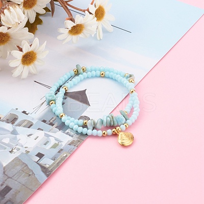 Stretch Bracelets Sets BJEW-JB06095-02-1