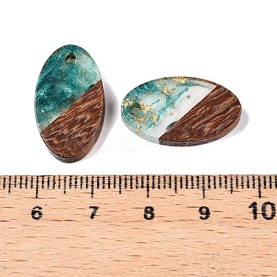 Transparent Resin and Walnut Wood Pendants RESI-T057-03I-1