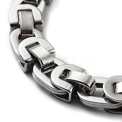 Non-Tarnish 201 Stainless Steel Byzantine Chain Bracelet BJEW-Z023-13P-1