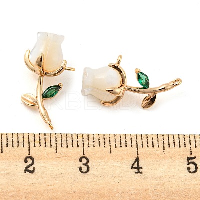 Natural Freshwater Shell Brass Pendants KK-Q806-05G-1