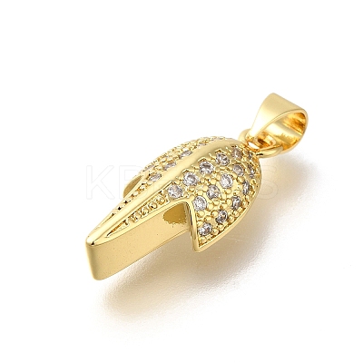 Rack Plating Brass with Cubic Zirconia Pendants KK-Z086-35G-1