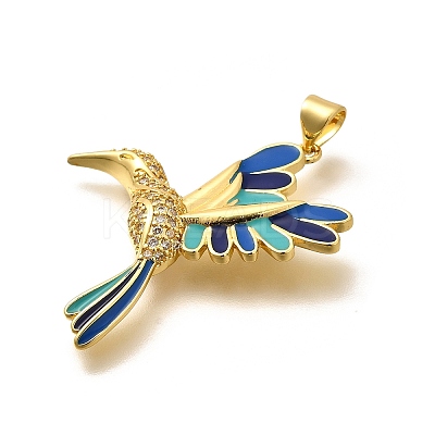 Rack Plating Brass Micro Pave Cubic Zirconia Enamel Pendants LS-KK-L226-002G-02-1