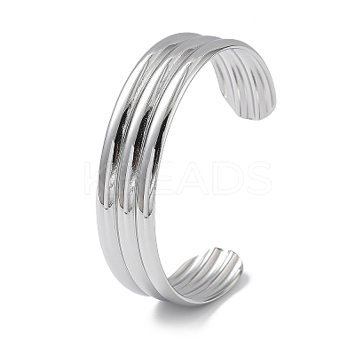 304 Stainless Steel Cuff Bangles for Women BJEW-Z078-15P-1