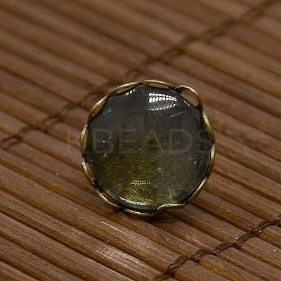12x5~6mm Dome Transparent Glass Cabochons and Antique Bronze Brass Ear Stud Findings for DIY Stud Earrings DIY-X0180-AB-NF-1