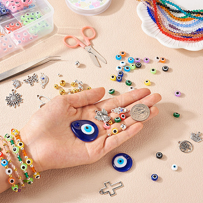 DIY Evil Eye Bracelet Making Kit DIY-TA0004-43-1