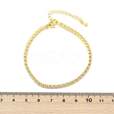 Clear Cubic Zirconia Tennis Bracelet X-BJEW-A132-02G-1