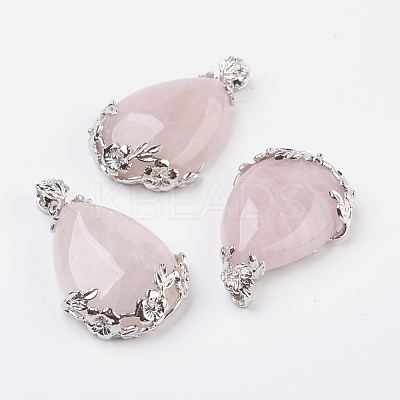 Valentine Gifts Idea for Guys Natural Rose Quartz Pendants G-Q689-10-1