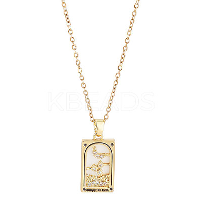 Brass with Cubic Zirconia Pendants Necklaces NJEW-LP0001-45J-G-1