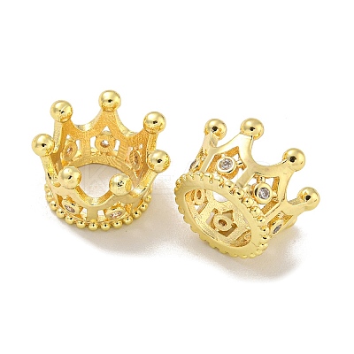 Crown Brass European Beads KK-L075-020LG-1