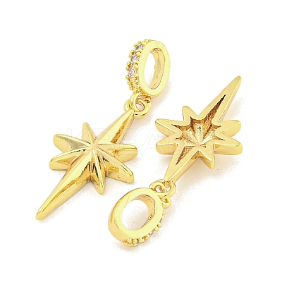 Rack Plating Brass Clear Cubic Zirconia Pendants KK-M291-12G-1