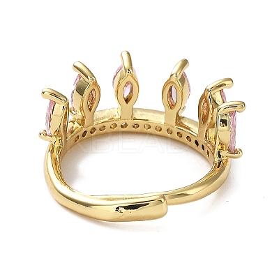 Cubic Zirconia Crown Adjustable Rings RJEW-Q777-10G-02-1