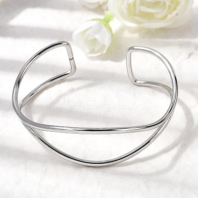 304 Stainless Steel Cuff Bangles for Women LS-BJEW-Z150-01P-02-1
