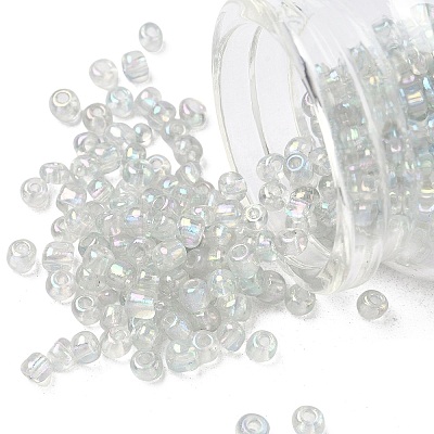Transparent Rainbow Colours Round Glass Seed Beads X-SEED-A007-4mm-161-1