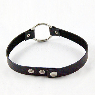 Punk Rock Style PU Leather Necklaces NJEW-O053-01A-1