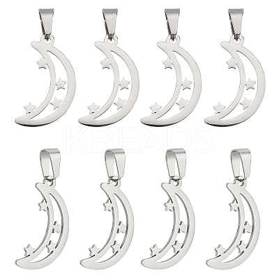 8Pcs 304 Stainless Steel Pendants STAS-UN0030-75-1
