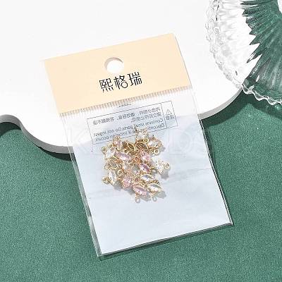 SHEGRACE Brass Pave Cubic Zirconia Horse Eye Connector Charms XGRQ2O297-436G-1